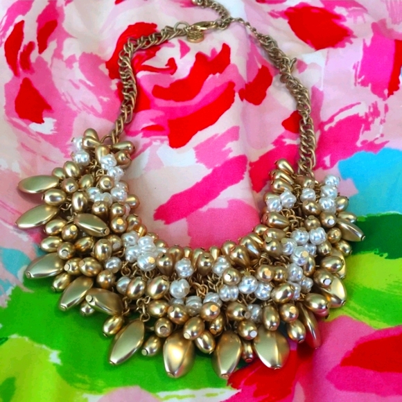 Lilly Pulitzer Alfresco gold and pearl necklace